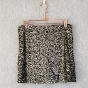 NWT Native Rose For LF Gold Sequin Kesha Shimmer Mini Skirt Women's Size 8